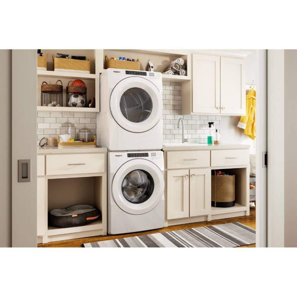 7.4 cu. ft. White Electric Front Load Dryer with Intuitive Controls