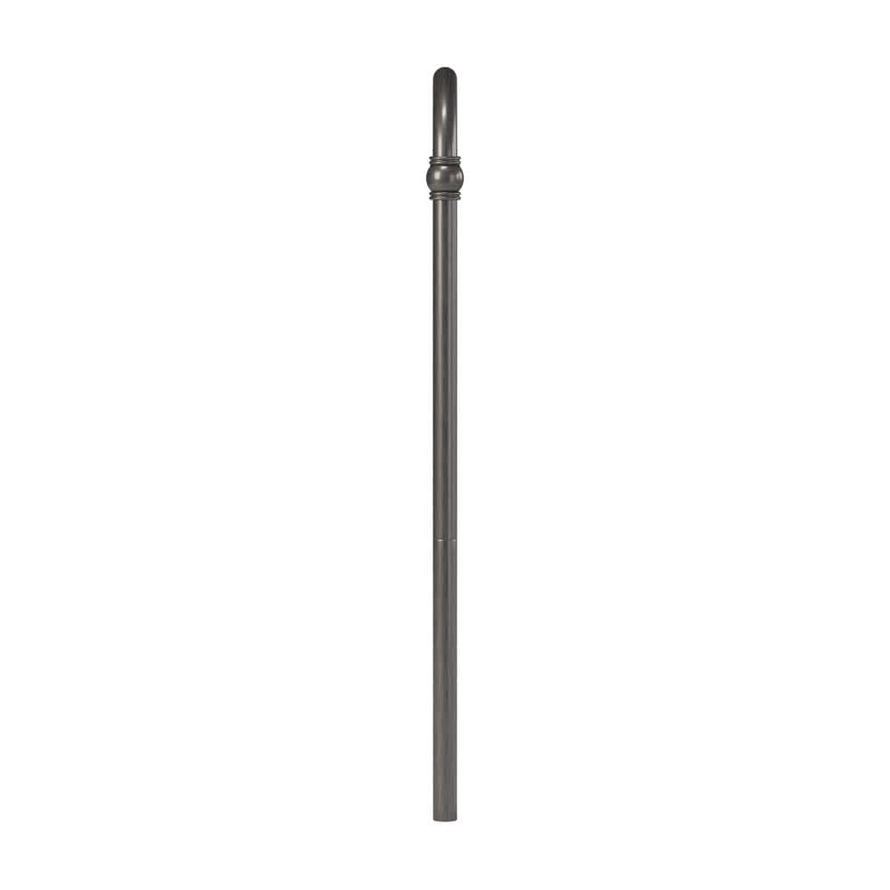 King Aged Pewter Metal Headboard with Spindle Design