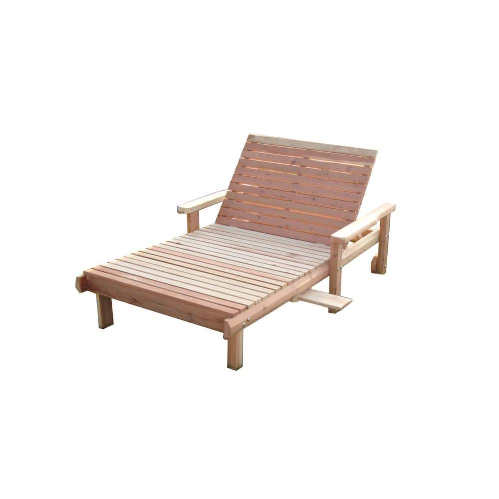  Wide Beach Clear Redwood Outdoor Chaise Lounge