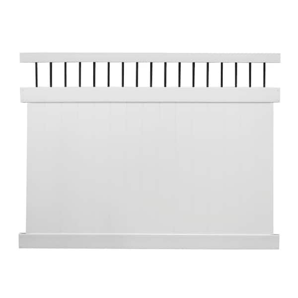 Weatherables Tuscany 7 ft. H x 8 ft. W White Vinyl Privacy Fence Panel Kit