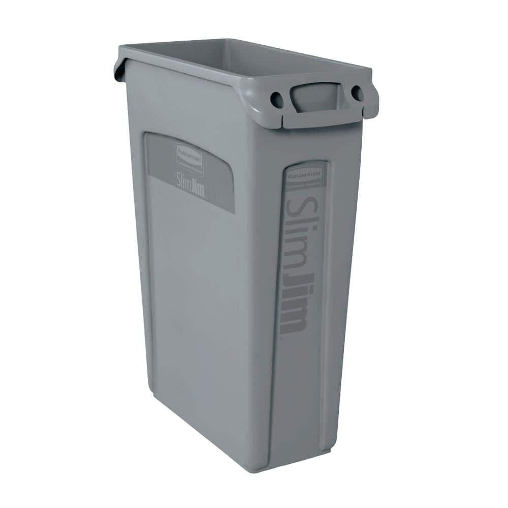 Rubbermaid Commercial Products Slim Jim 16 Gal. Gray Vented Waste