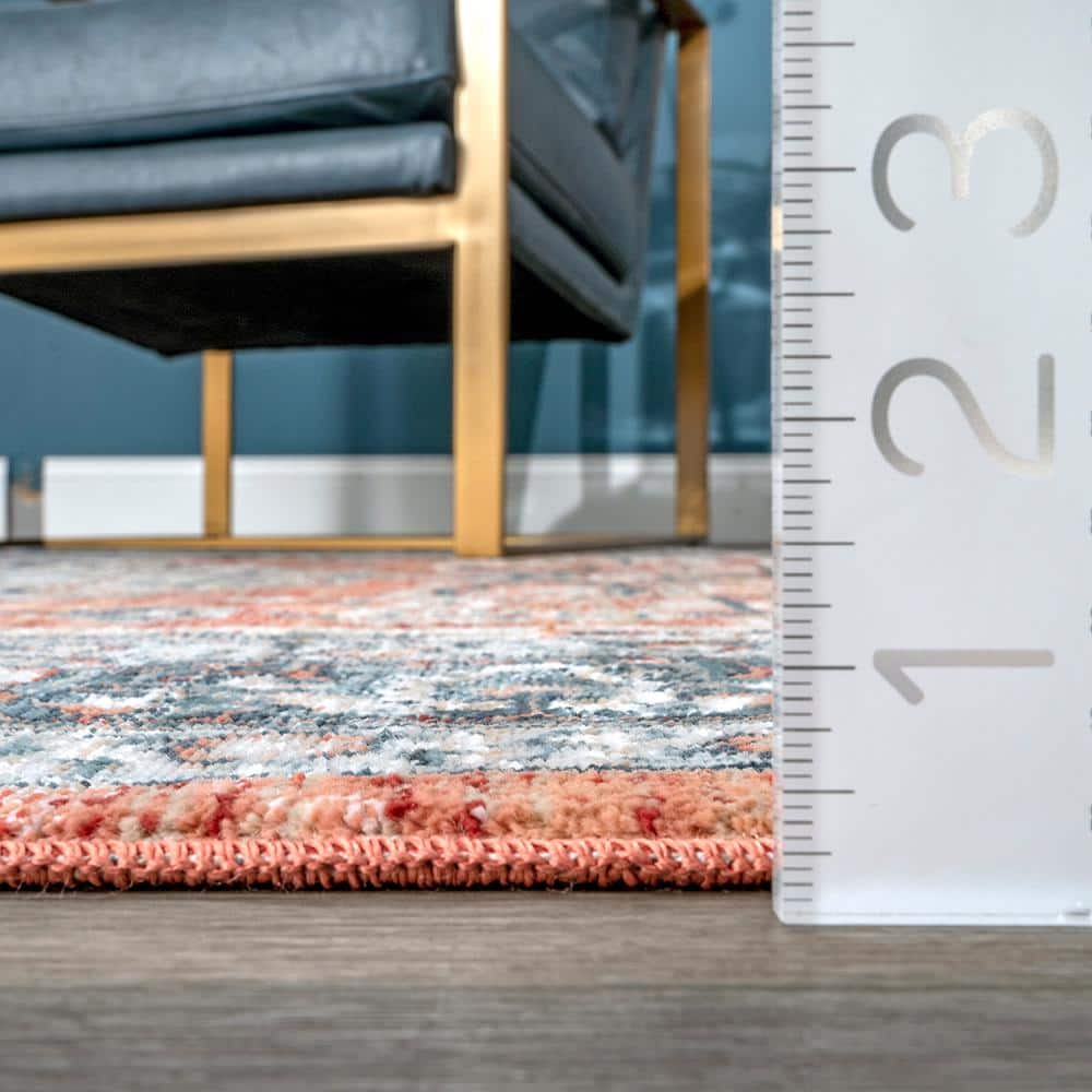 Reversible Orange Medallion 4' x 6' Synthetic Area Rug