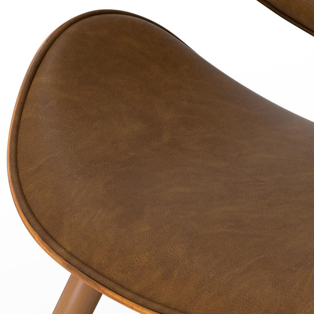 Marana Deep Tan Faux Leather and Wood Dining Chair