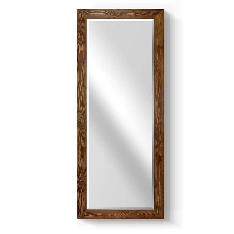 Wexford Home 25 in. W x 61 in. H Framed Rectangle Beveled Edge Wood Full Length Mirror in Maple