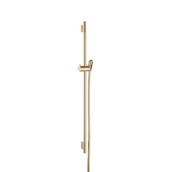 Unica Wall Bar Shower Kits in Brushed Gold Optic