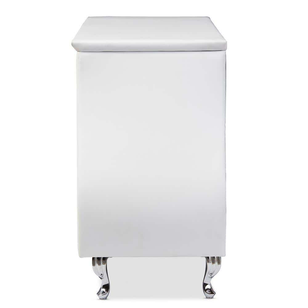 Enzo Luxe White Faux Leather 6-Drawer Horizontal Dresser