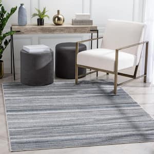 Verity Giselle Grey 9 ft. 3 in. x 12 ft. 6 in. Moroccan Abstract Stripe Area Rug