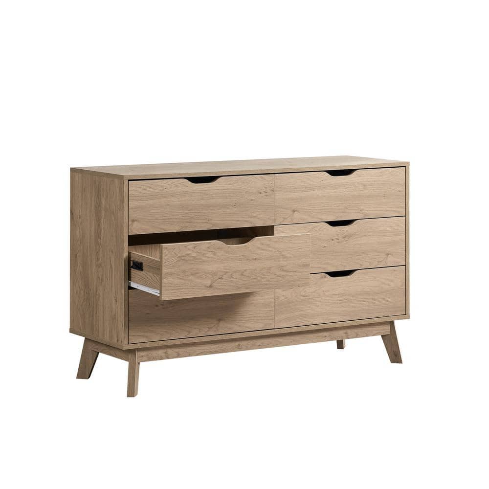 47.2 in. W x 15.7 in. D x 30 in. H Brown Linen Cabinet with 6 Drawers, Inte