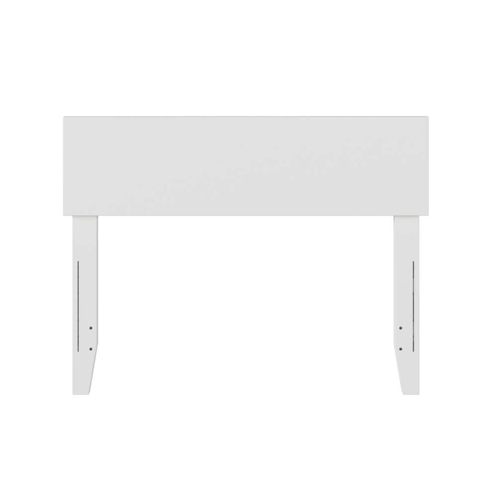 White Twin Solid Wood Headboard with USB Ports