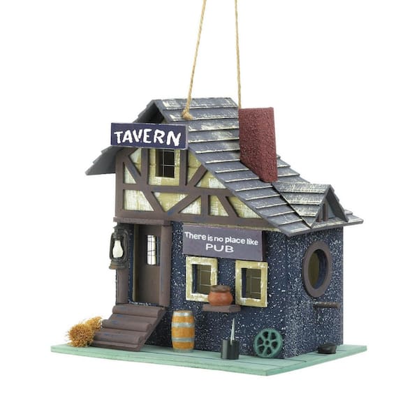 Zingz & Thingz 8.75 in. x 7 in. x 9 in. Rustic Tavern Birdhouse