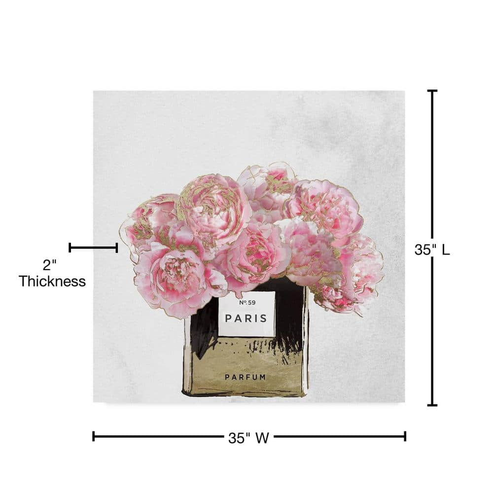 Pink Scented Paris Perfume Canvas Print, 35x35