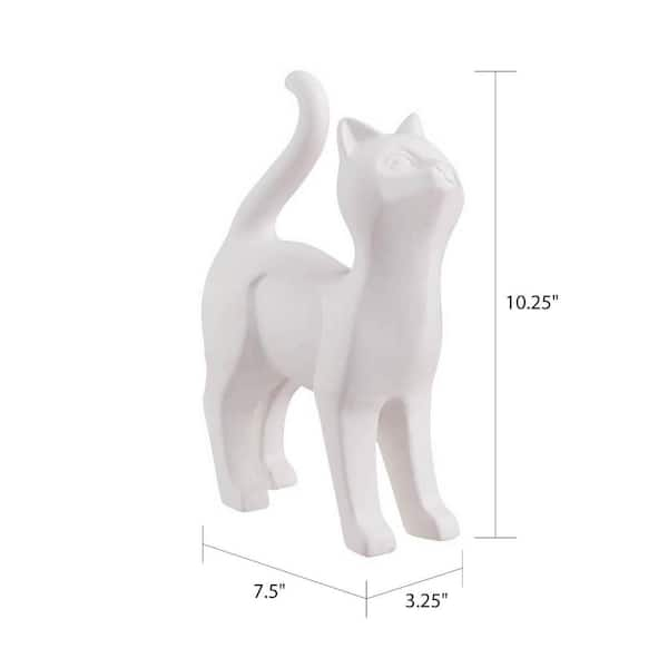 White best sale cat figurine