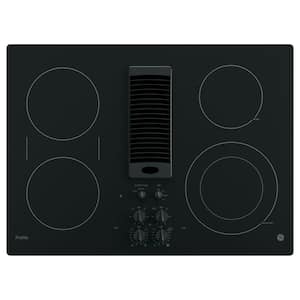 30 in. Downdraft Electric Cooktop in Black with 4 Elements