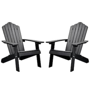 Lanier Classic Black Outdoor Plastic Adirondack Chair (2-Pack)