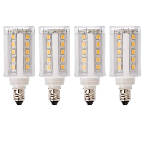 60-Watt Equivalent E11 Dimmable LED Light Bulbs Warm White (4-Pack)
