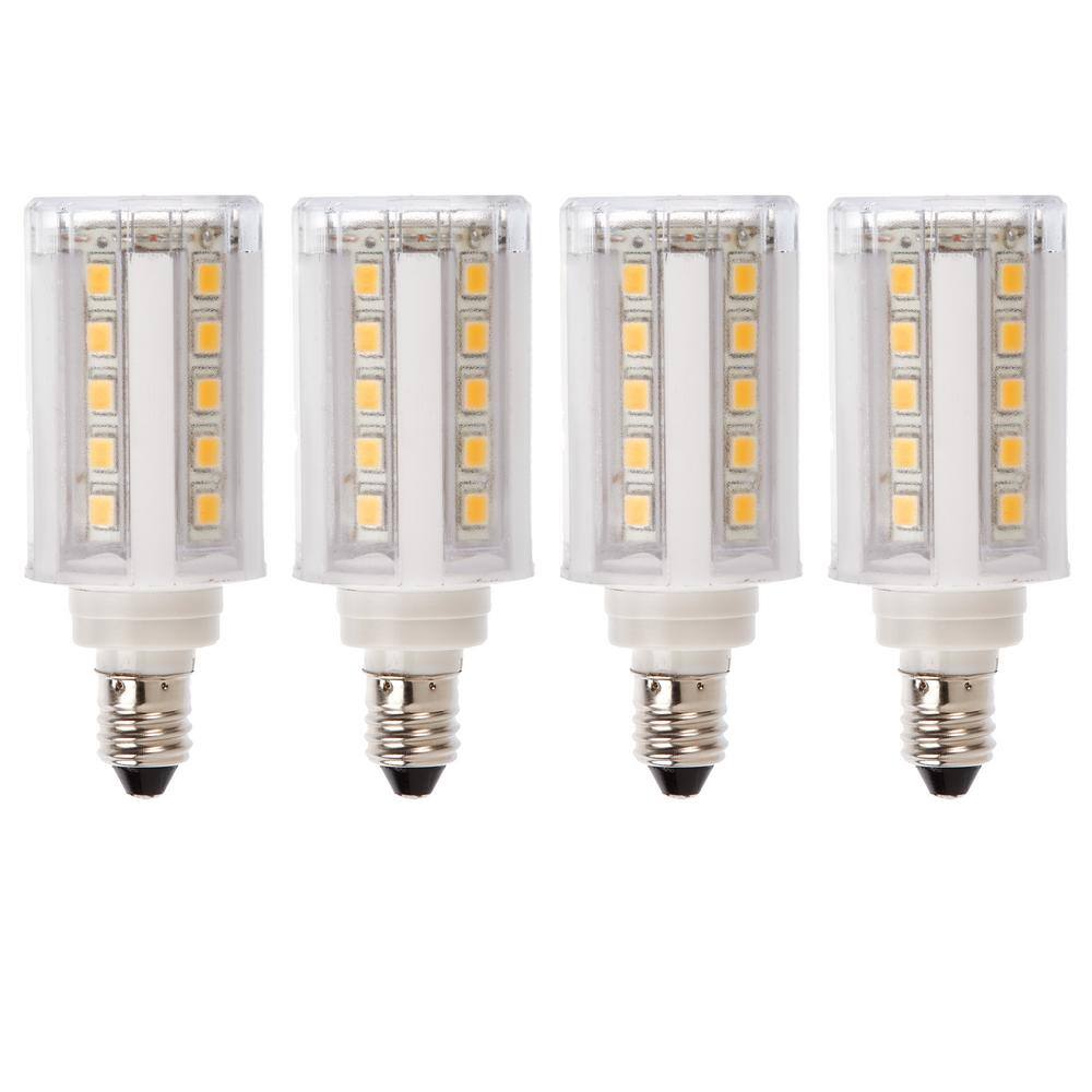 60-Watt Equivalent E11 Dimmable LED Light Bulbs Warm White (4-Pack) price history on PriceWatchPro