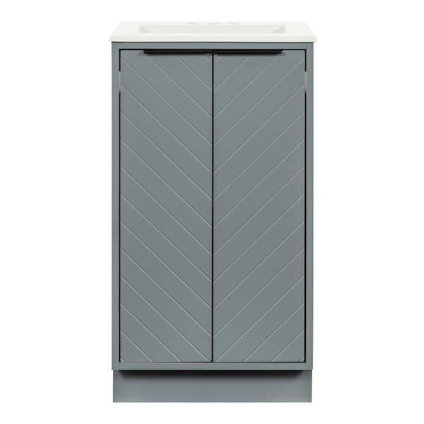 Lanier 19 in. Single Sink Laguna Blue Bath Vanity with White Cultured Marble Top (Assembled)
