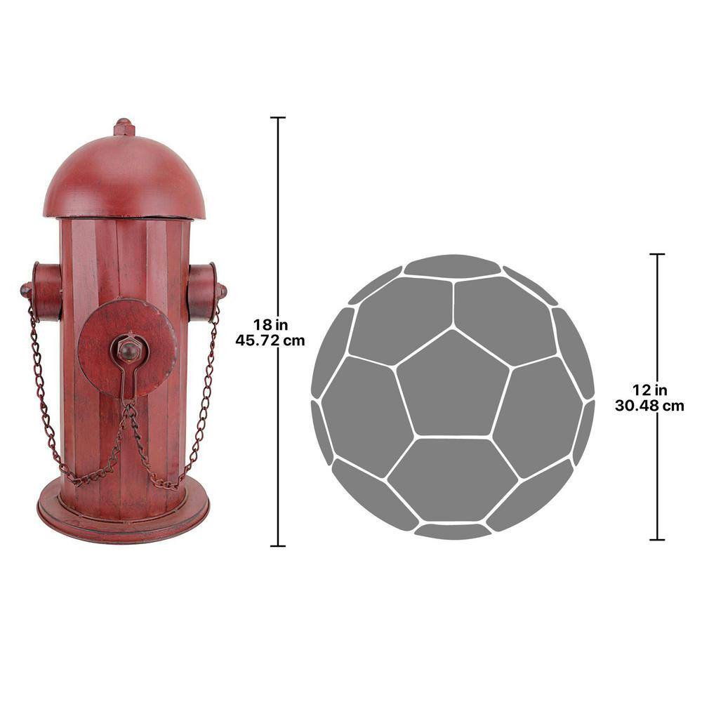 Medium Vintage Red Metal Fire Hydrant Statue