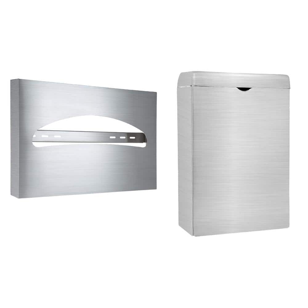 Stainless Steel Half-Fold Toilet Seat Cover Dispenser and Sanitary Napkin R