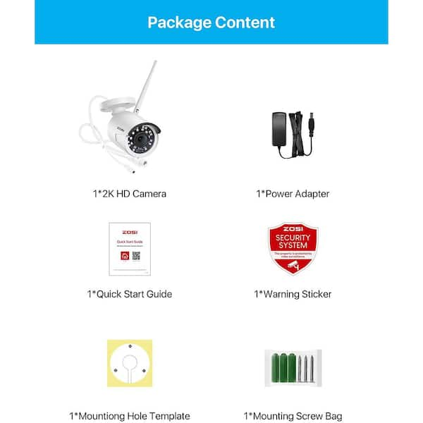 ZOSI high quality ZG2323M Add-on Camera 3MP Wireless IP Network Camera Outdoor Indoor #506