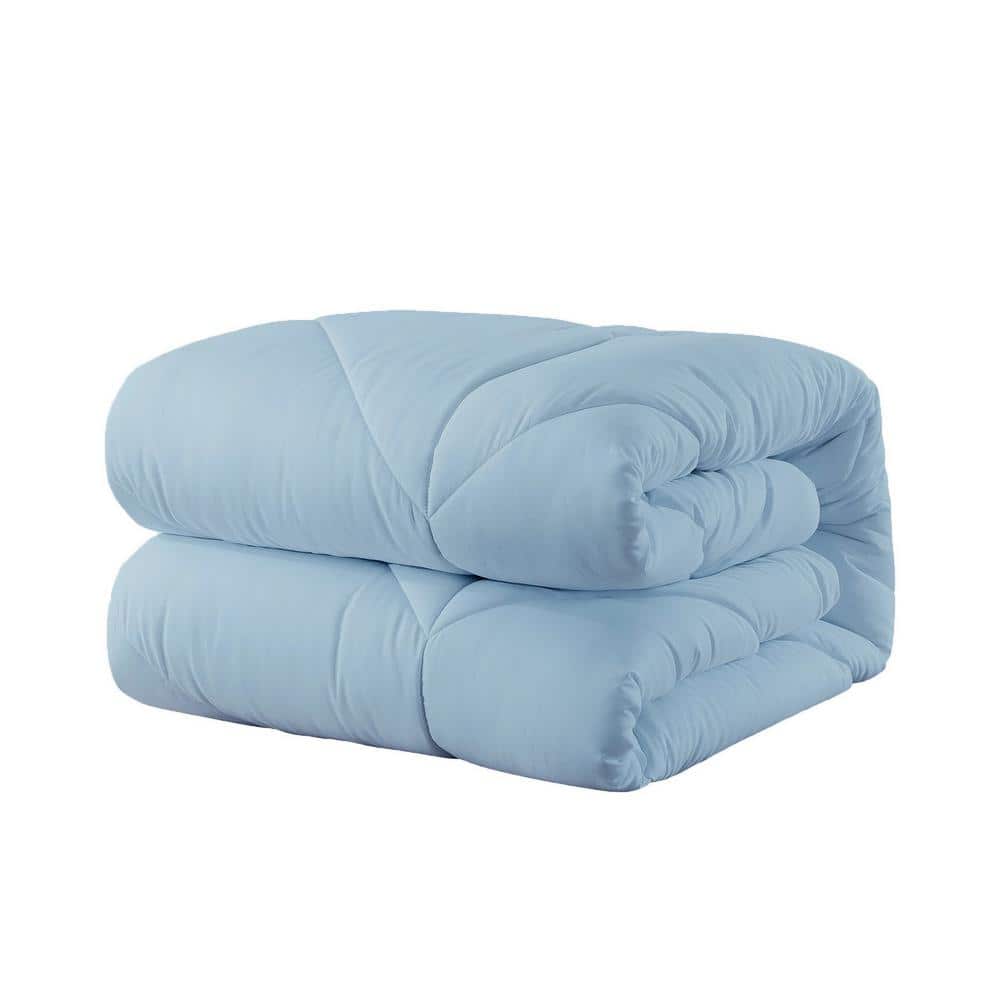 Full Blue Fog Microfiber Down Alternative Comforter Set