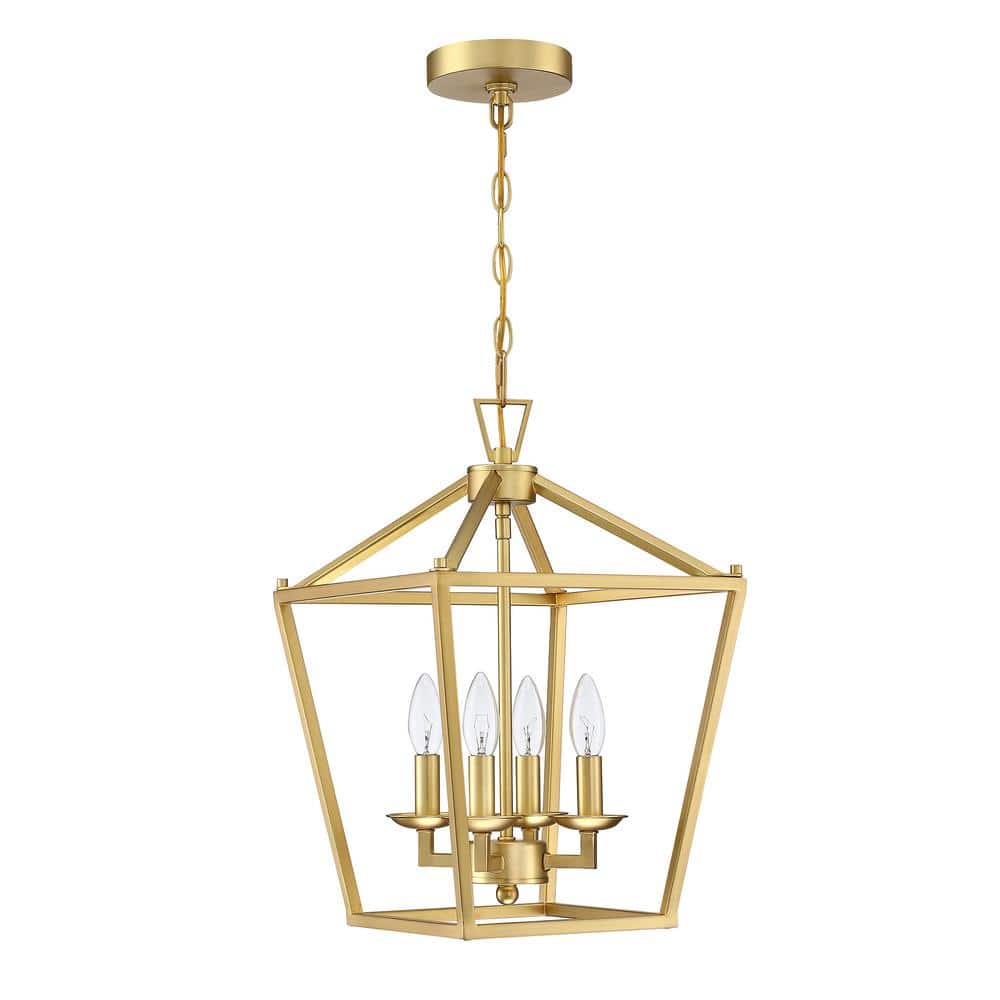 Miscool Mhate 4-Light Soft Gold Geometric Pendant Light with