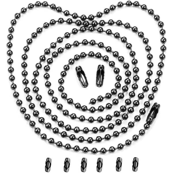 36 in. Stainless Steel Ceiling Fan Pull Chains with Connector 2-Pack
