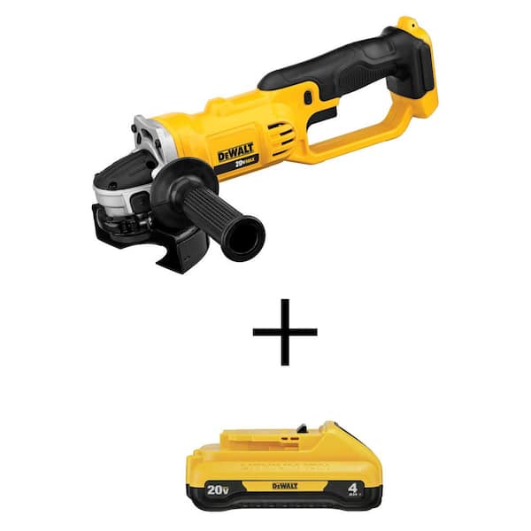 DEWALT 20V MAX Cordless 4.5 in. - 5 in. Grinder and (1) 20V MAX Compact Lithium-Ion 4.0Ah Battery