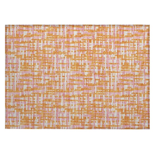 Addison Rugs Chantille Machine Washable Indoor/Outdoor Abstract ACN1060 Orange 1 ft. 8 in. x 2 ft. 6 in. Area Rug