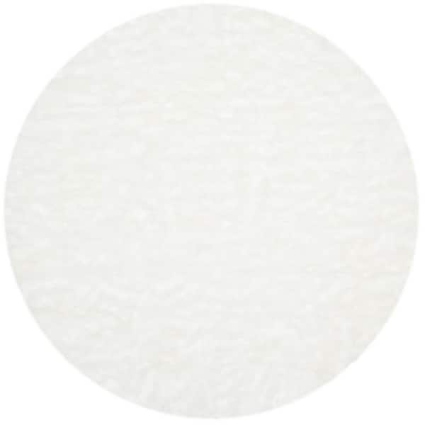 SAFAVIEH Faux Sheep Skin Ivory 5 ft. x 5 ft. Round Solid Area Rug