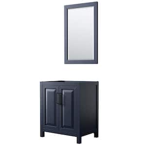 Daria 29 in. W x 21.5 in. D x 35 in. H Single Bath Vanity Cabinet without Top in Dark Blue with 24 in. Mirror