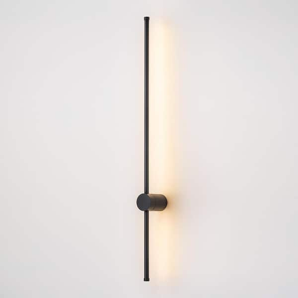 RRTYO Ronan 34.6 in. Black Warm Light LED Sconce 81010000003508