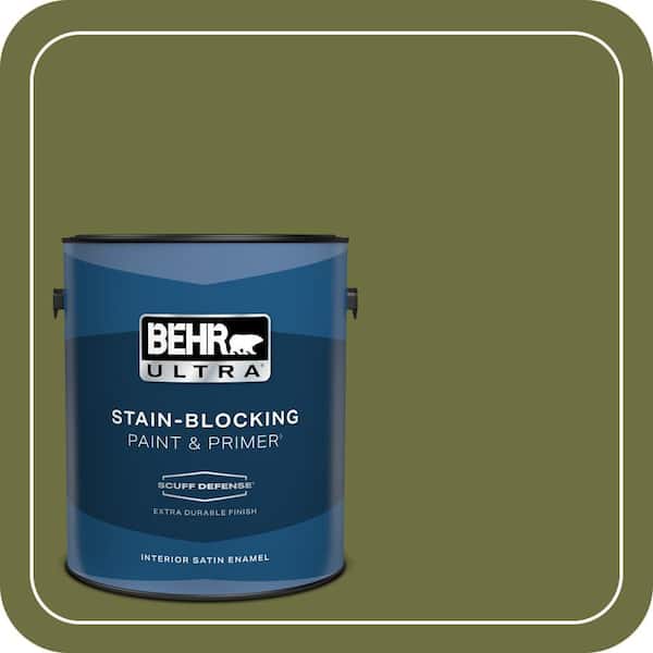BEHR ULTRA 1 gal. #M340-7 Classic Avocado Extra Durable Satin Enamel Interior Paint & Primer