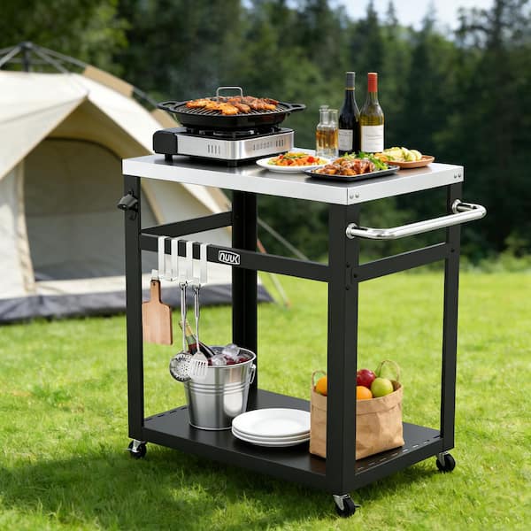 NUUK 30 in. Pizza Oven Grill Cart, Stainless Steel Prep Table with