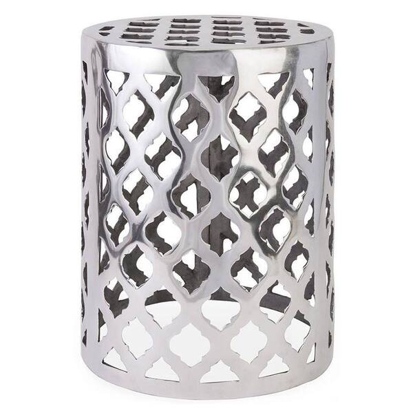 Home Decorators Collection Nichole 18 in. Patio Silver Garden Stool