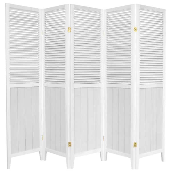 6 ft. White 5-Panel Room Divider