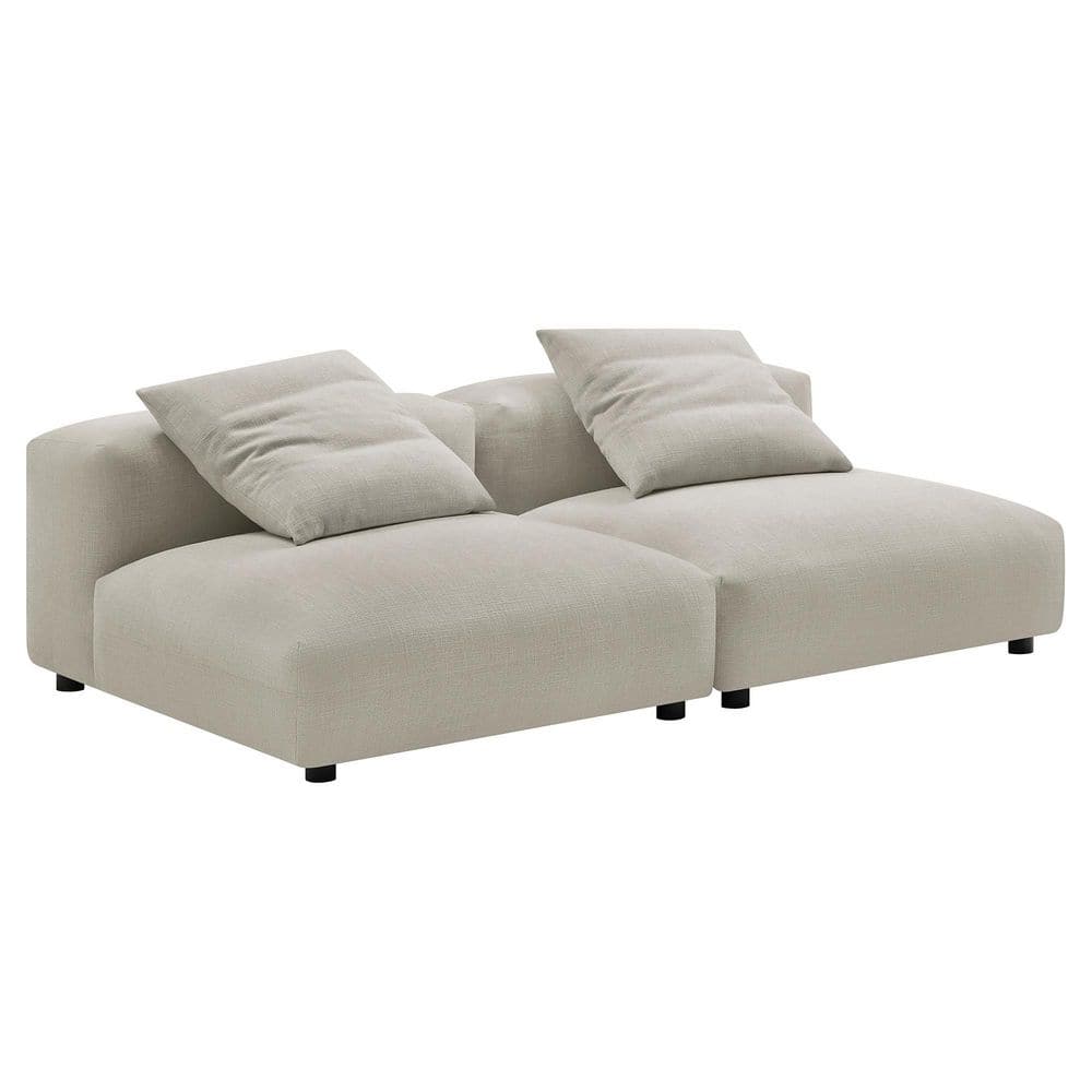 Solace 82.68 in. Armless Upholstered Fabric Modular Sectional Sofa in. Linen price history on PriceWatchPro