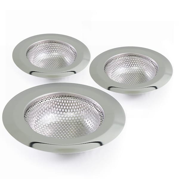 PLUMBFLEX 4.5 in. Stainless Steel Kitchen Sink Basket Strainer Replacement for Standard Drains Chrome 1001E