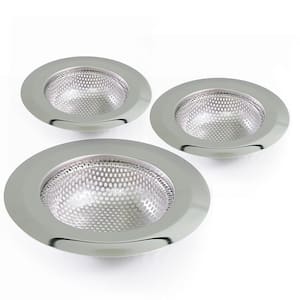 4.5 in. Stainless Steel Kitchen Sink Basket Strainer Replacement for Standard Drains Chrome (Pack of 3)