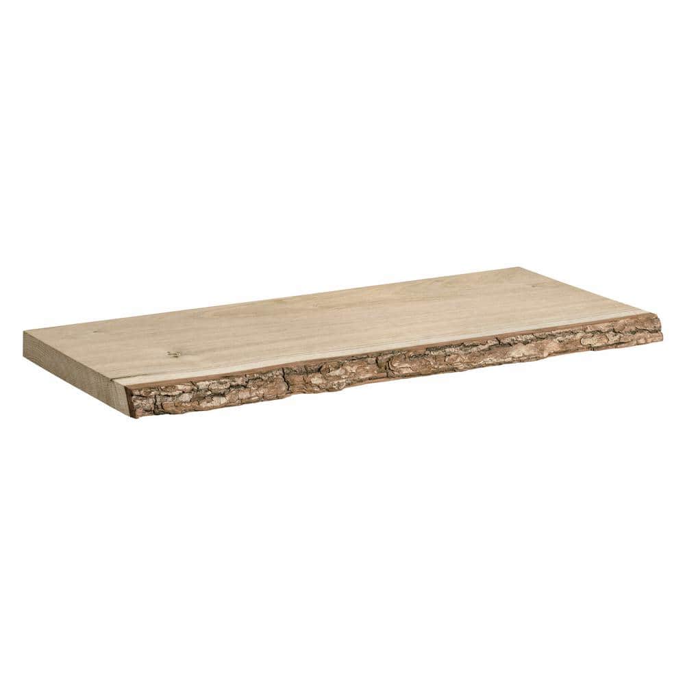 Lite Nature 23.6 in. W x 7.9 in. D x 0.98 in. Solid Ash Bark Decorative Wall Shelf Without Brackets price history on PriceWatchPro