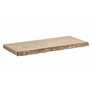 Lite Nature 23.6 in. W x 7.9 in. D x 0.98 in. Solid Ash Bark Decorative Wall Shelf Without Brackets