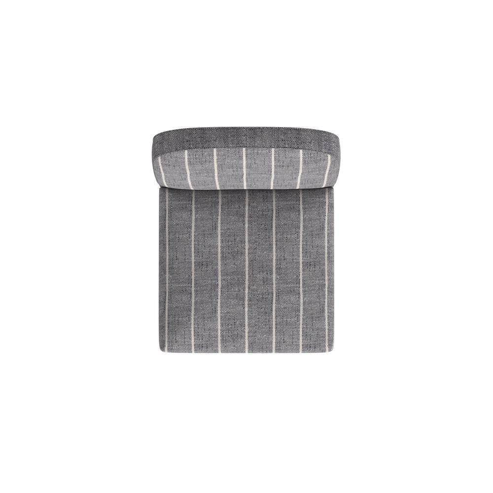 Midnight Stripe Upholstered Counter Stool with Dark Walnut Wood Legs
