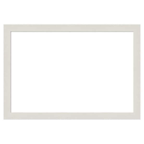 Rustic Plank White Narrow 39 in. x 27 in. Polystyrene Framed Dry Erase Magnetic Memo Board