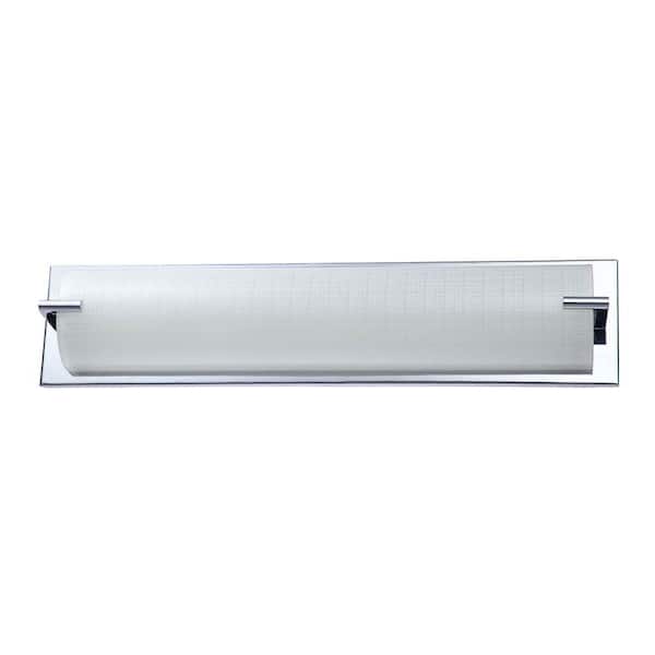 Designers Choice Collection Paramount Series 4-Light Chrome Vanity Light with Linen Glass Shade