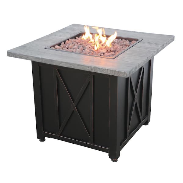 Resin Mantel Lp Gas Fire Pit, Using Lava Rock In Fire Pit