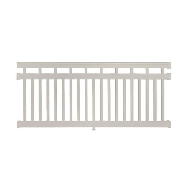 Weatherables Hallandale 3.5 ft. H x 8 ft. W Vinyl Tan Railing Kit