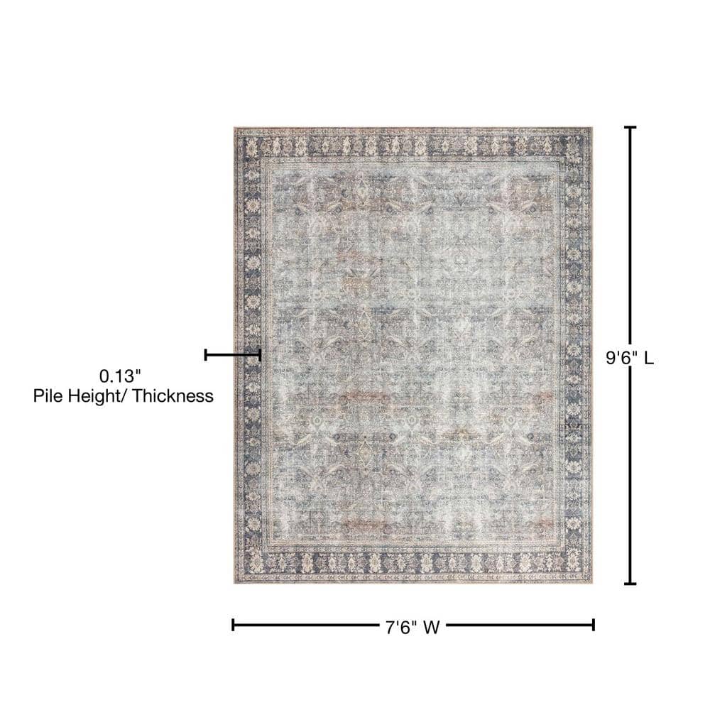 Wynter Gray and Charcoal Rectangular Synthetic Area Rug