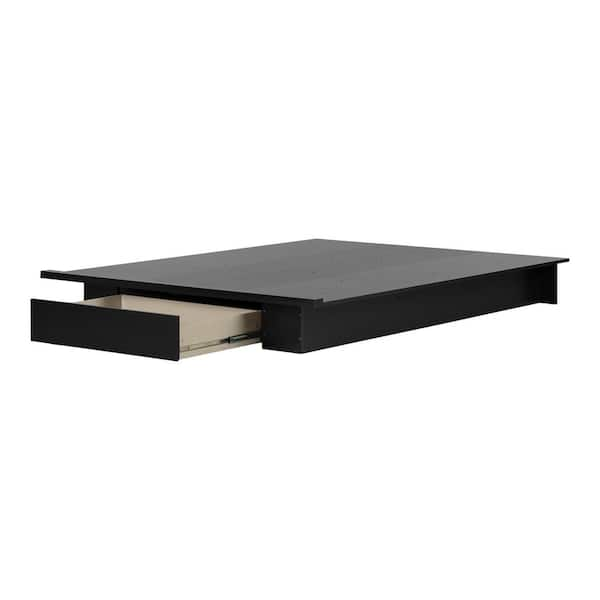 South Shore Holland 1-Drawer Full/Queen-Size Platform Bed in Pure Black