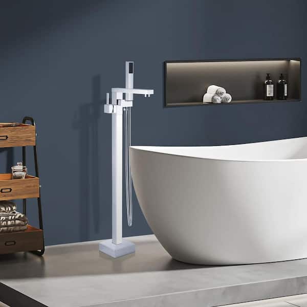 Satico 42 7/8-in Single-Handle Freestanding Tub Faucet with Hand Shower Head in Chrome