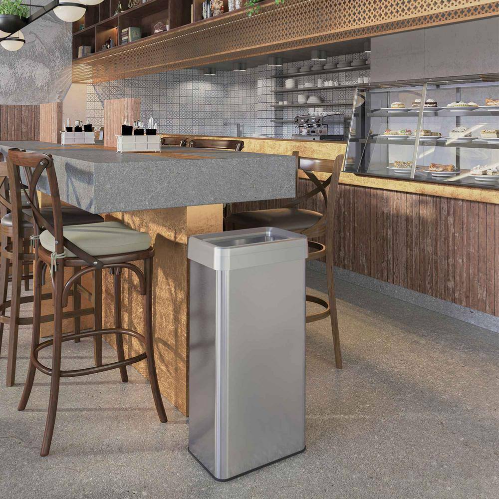 21 Gallon Silver Stainless Steel Touchless Trash Can